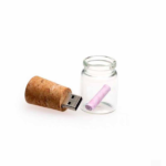 China factory glass bottle with cork usb